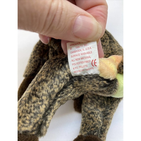 Cheeks Ty Beanie Baby Baboon 1999 Rare - Picture 5 of 12